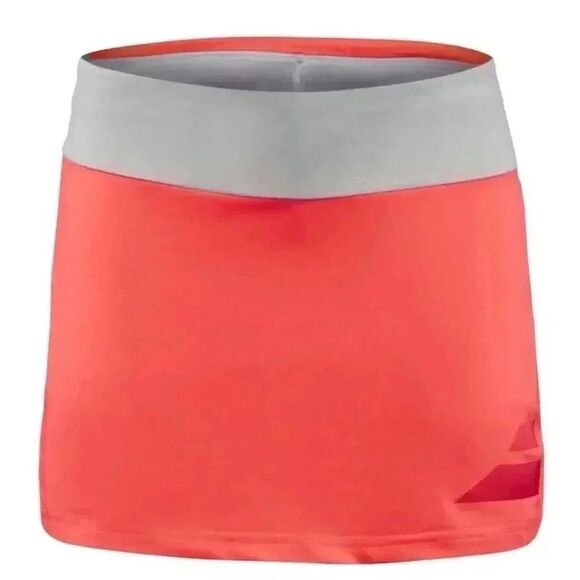 Babolat Girl's Fleuro Red & Gray Waistband Tennis Skirt w Briefs - Picture 1 of 12